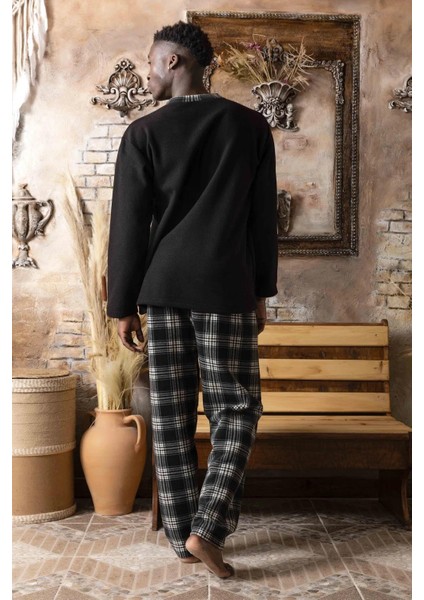 Erkek Yakası Düğmeli Kışlık Polar Pijama Takımı A100/28 - 1 Adet fiyatları