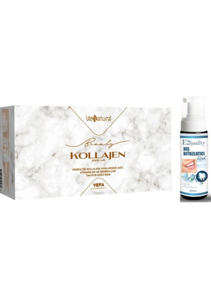 Beauty Kollajen 5000 Mg Takviye Edici Gıda 30 Saşe - Diş Beyazlatıcı Köpük Hediye