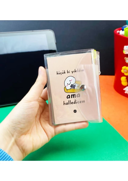 Küçük Bi Yıkıldım Tasarımlı Pp Mini Çanta Defter ve Kalem Set