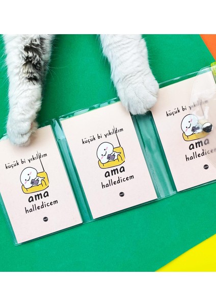 Küçük Bi Yıkıldım Tasarımlı Pp Mini Çanta Defter ve Kalem Set