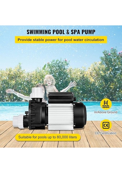 HSPA-370 0.5 Hp MONOFAZE(220V) Yüzme , Spa ve Süs Havuz Pompası