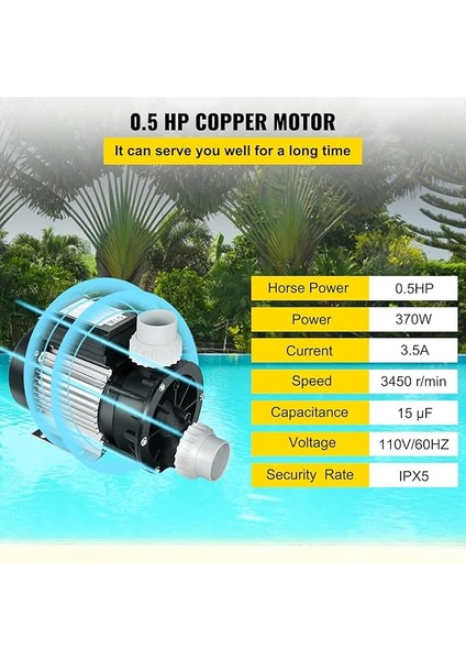 HSPA-370 0.5 Hp MONOFAZE(220V) Yüzme , Spa ve Süs Havuz Pompası