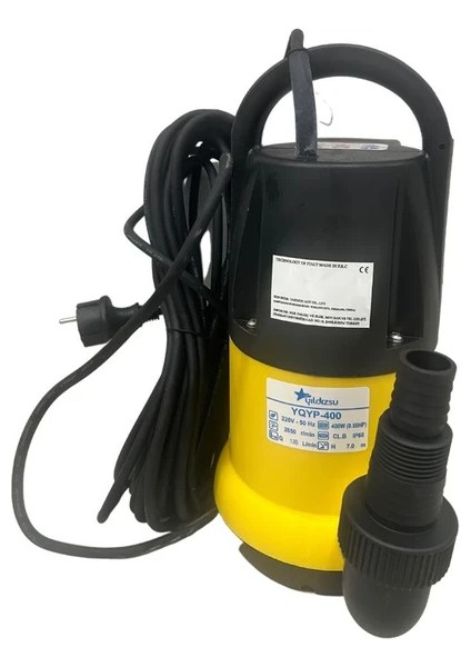 YQTP400 0.55 Hp Plastik Gövdeli Flatörlü Temiz Az Kirli Atık Su Dalgıç Drenaj Pompası