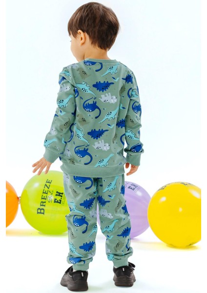 GİRLS & BOYS Erkek Çocuk Eşofman Takımı Dinozor Desenli 1-4 Yaş, Mint Yeşili fiyatları