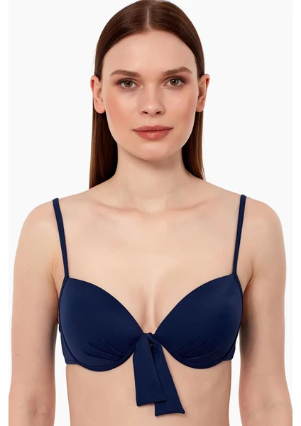 63545 Lacivert Push-up Bikini Üstü