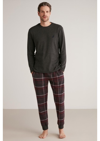 Uzun Kol Ekoseli Erkek Pijama Takım M612
