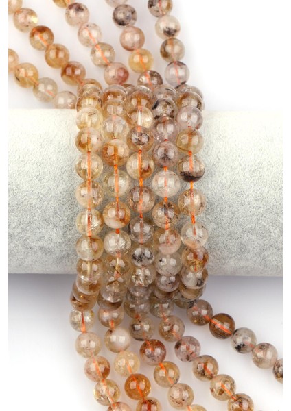 Sitrin ( Ab Kalite ) Doğal Taş Dizi 8 mm Küre Kesim