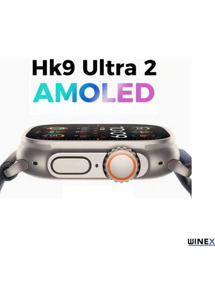 Winex Watch HK9 Ultra 2 Amoled Ekran Android İos HarmonyOs Uyumlu Akıllı Saat Yeşil