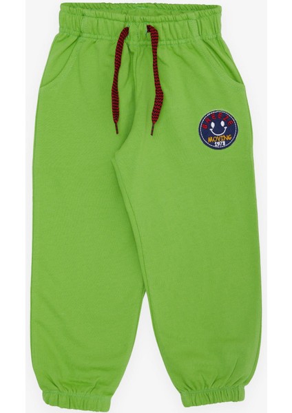 Girls & Boys Erkek Çocuk Alt Gülenyüz Arma Nakışlı Bağcık Aksesuarlı 1-4 Yaş, Fıstık Yeşili