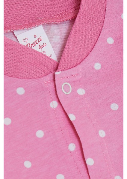 Kız Bebek Tulum Puantiye Desenli 0-6 Ay, Pembe