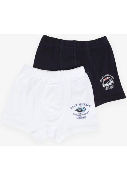Erkek Çocuk Boxer 2 Li Yarış Temalı Araba Baskılı 5-14 Yaş, Karışık Renk