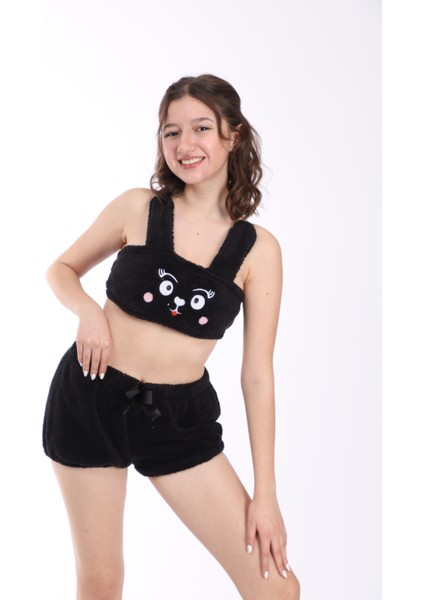 Peluş Şortlu Pijama Takımı