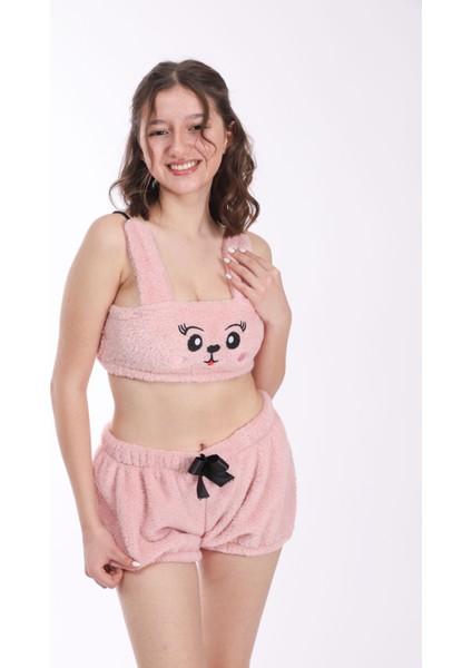 Peluş Şortlu Pijama Takımı