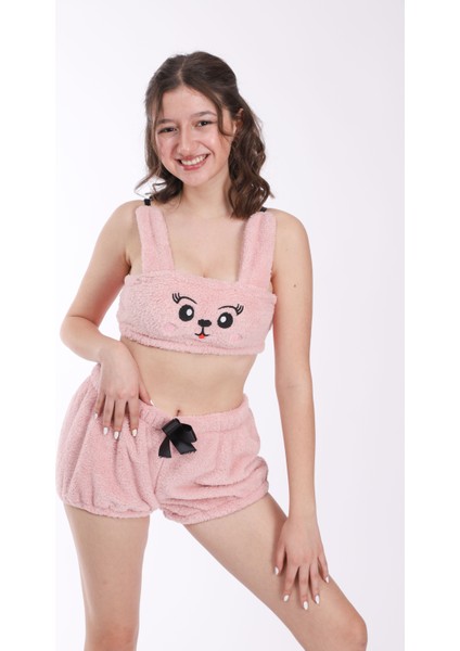 Peluş Şortlu Pijama Takımı