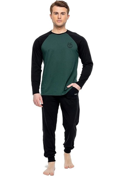 Pamuklu Sıfır Yaka Erkek Pijama Takım
