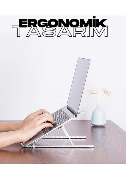 Alüminyum Alaşım Ayarlı Laptop Macbook Notebook Standı Katlanabilir Laptop Yükseltici Tutucu