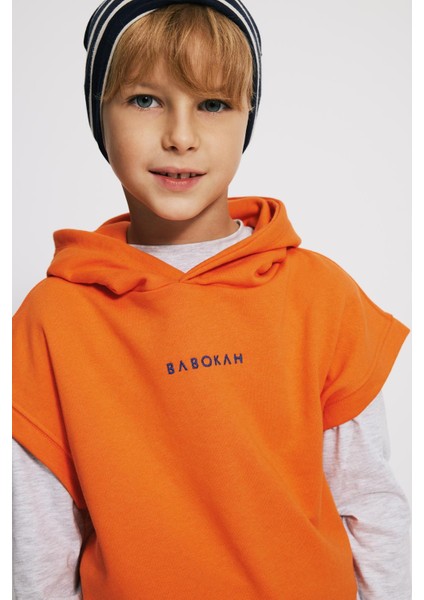 (Kids Boy) Kapüşonlu Loose Fit Kolsuz Sweatshirt fiyatları