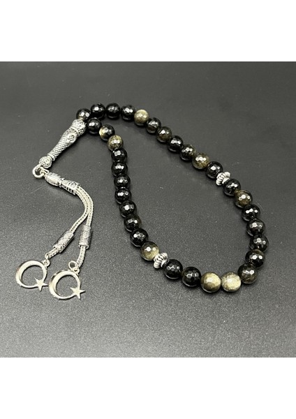 Golden Obsidyen 8mm 33'lük Doğal Taş Tesbih