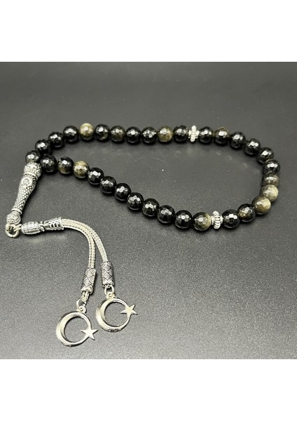 Golden Obsidyen 8mm 33'lük Doğal Taş Tesbih fiyatları