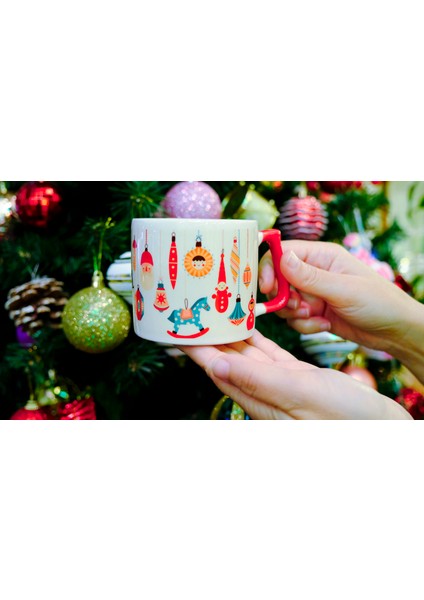 Yılbaşı Çoklu Motif Kupa Bardak