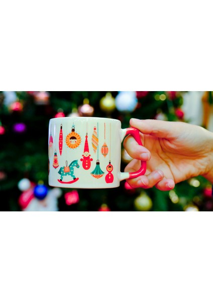 Yılbaşı Çoklu Motif Kupa Bardak