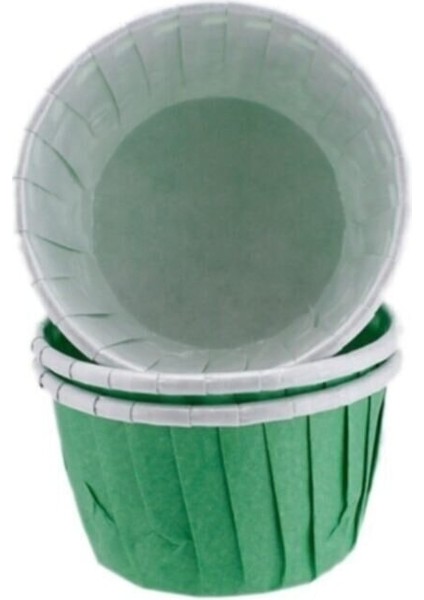 Cupcake Kalıbı Minik Boy Düz Renk 38*30 mm - 50 Adet Yeşil