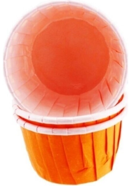 Cupcake Kalıbı Minik Boy Düz Renk 38*30 mm - 100 Adet Turuncu