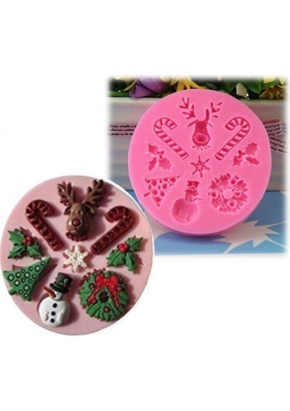 Silikon Noel Şeker Set Kalıp