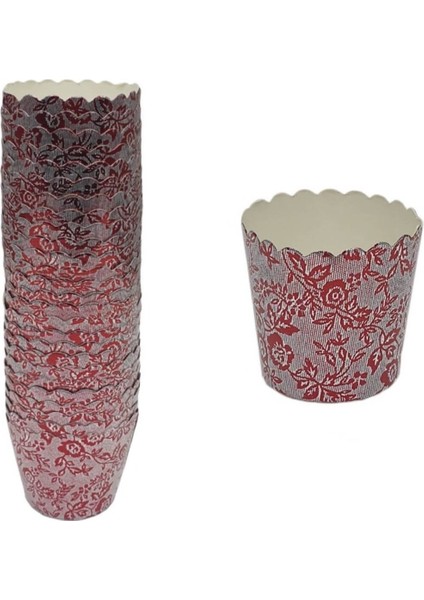 VİP Kek Kapsülü Kırmızı Dallı 25 Li 4.5 x 5 cm