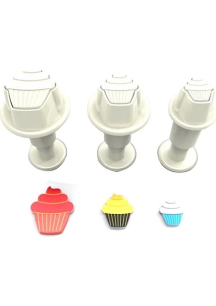 3lü Cupcake Şeker Hamuru Şekillendirici Enjektörlü Kopat 1.2x1.7x2 cm modelleri