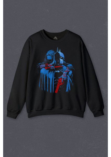 Sweatshirt Batman Joker Kara Şovalye Dark Knight Film Baskılı Sweat