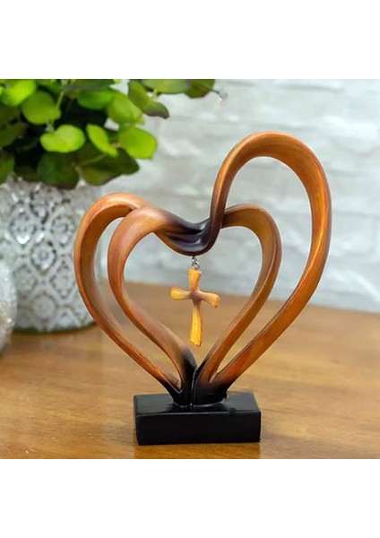 Paskalya Isa Dolanmış Kalpler Çapraz Dekor, 2 Birleştirilmiş Kalp (Yurt Dışından) modelleri