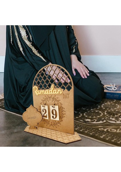 Ahşap Geri Sayım Takvimleri Süslemeleri 30 Gün Eid Mubarak, Stil 3 (Yurt Dışından)