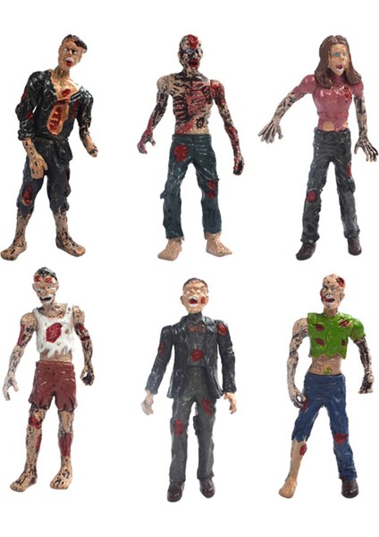 6 Adet/grup 10 cm Walking Dead Zombi Aksiyon Figürleri Oyuncaklar Film (Yurt Dışından)