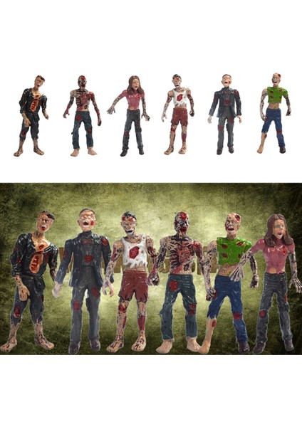 6 Adet/grup 10 cm Walking Dead Zombi Aksiyon Figürleri Oyuncaklar Film (Yurt Dışından)