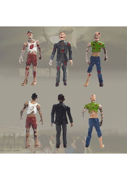 6 Adet/grup 10 cm Walking Dead Zombi Aksiyon Figürleri Oyuncaklar Film (Yurt Dışından)