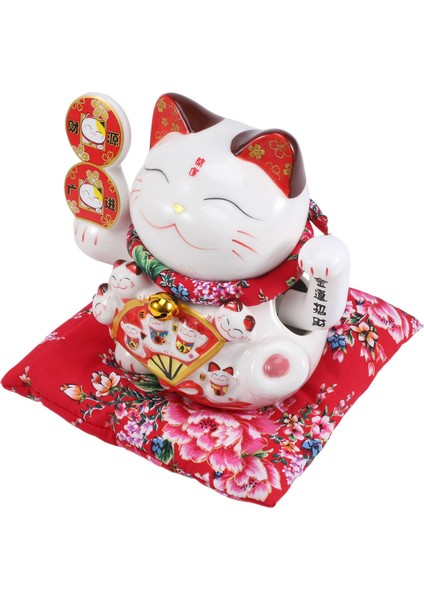 Inç Seramik Çağıran Kedi Feng Shui Dekorasyon Salıncak Şanslı Kedi, C (Yurt Dışından)