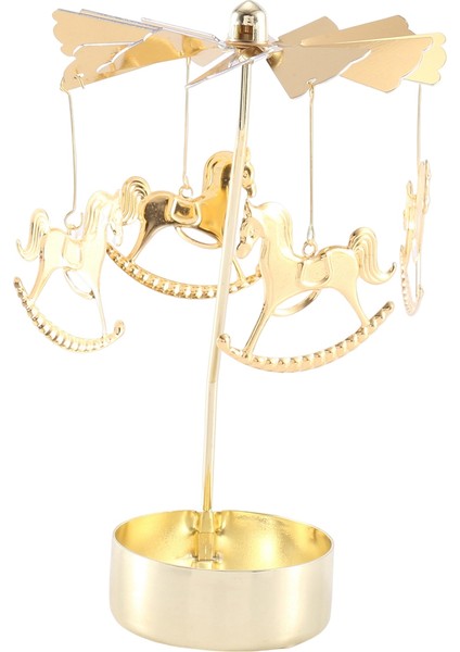 2pcs Altın Metal Mumluklar Oda Dekorasyonu Dönen Mum Altın (Yurt Dışından)