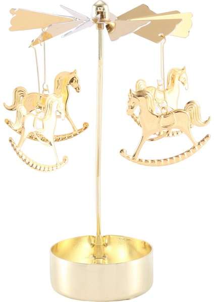 2pcs Altın Metal Mumluklar Oda Dekorasyonu Dönen Mum Altın (Yurt Dışından)