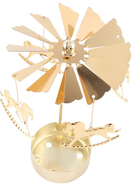 2pcs Altın Metal Mumluklar Oda Dekorasyonu Dönen Mum Altın (Yurt Dışından)