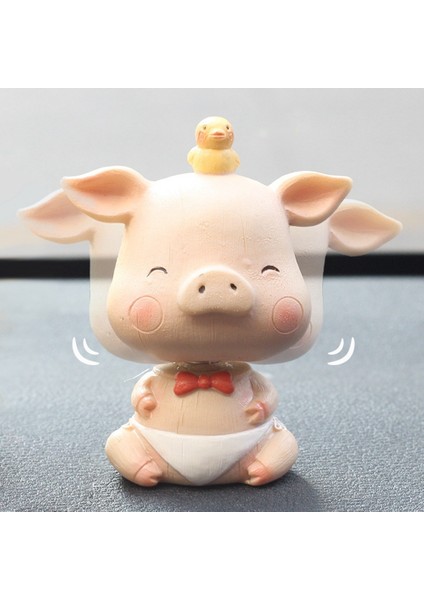 Araba Kontrol Paneli Oyuncakları Sevimli Bobblehead Bebekler Ev Oto Dekorasyon Gri (Yurt Dışından)