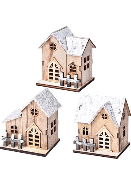 Noel Köyü Evi Dekoru Işıklı Noel Feneri ile Rustik Dekor (Yurt Dışından)