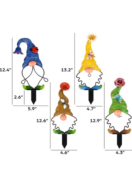 Çim Veranda Yolu Için Bahçe Yard Sanat Açık Heykel Dekoru (4 Parça) (Yurt Dışından)