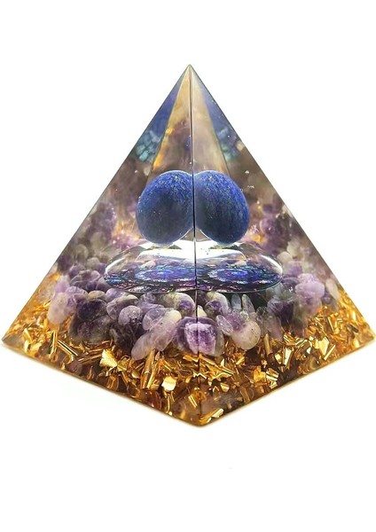 Orgonit Piramit Kalıp Ametist Peridot Kristal Enerji Piramit Dekor (Yurt Dışından)