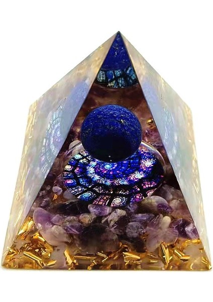 Orgonit Piramit Kalıp Ametist Peridot Kristal Enerji Piramit Dekor (Yurt Dışından)