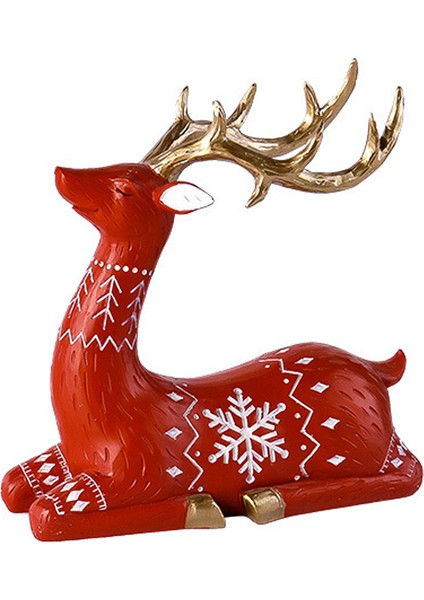 Parti Dekorasyonu Elk Kırmızı Serisi Oturma Odası Noel Dekorasyonu B (Yurt Dışından)
