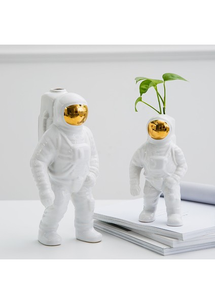 Uzay Adamı Astronot Heykeli Roket Uçak Deseni Seramik Büyük (Yurt Dışından) fiyatları