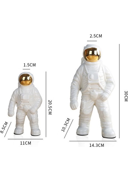 Uzay Adamı Astronot Heykeli Roket Uçak Deseni Seramik Büyük (Yurt Dışından) modelleri