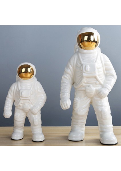 Uzay Adamı Astronot Heykeli Roket Uçak Deseni Seramik Büyük (Yurt Dışından) fırsatları