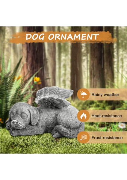 Köpek Melek Evcil Hayvan Anıtı Mezar Taşı Işaretleme Oyma Heykel, Reçine (Yurt Dışından)